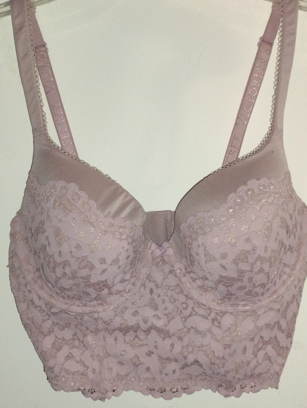 Lace Longline Bralette - Dusty Pink